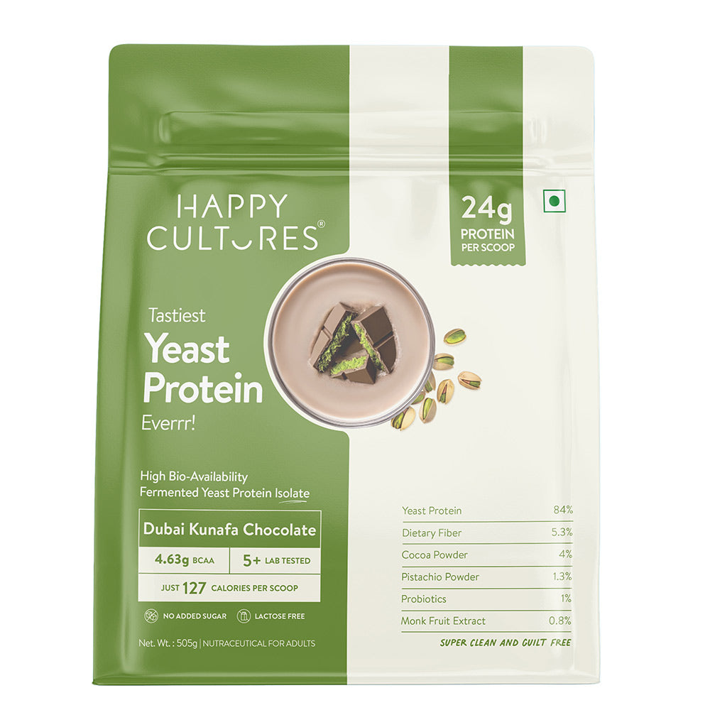 Happy Cultures 24g Tastiest Yeast Protein (Fermented) - Dubai Kunafa Chocolate