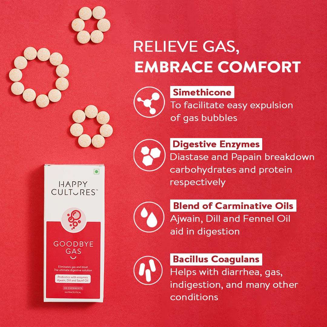 Happy Cultures prebiotic and probiotic supplement helps with improving gut health for better digestion.