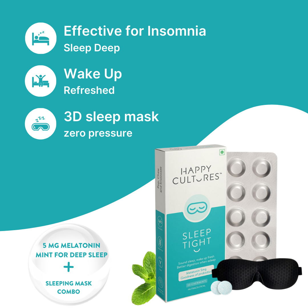 Deep Sleep in 30 Minutes Combo - 5mg Melatonin Mints + 3D Sleeping Mask