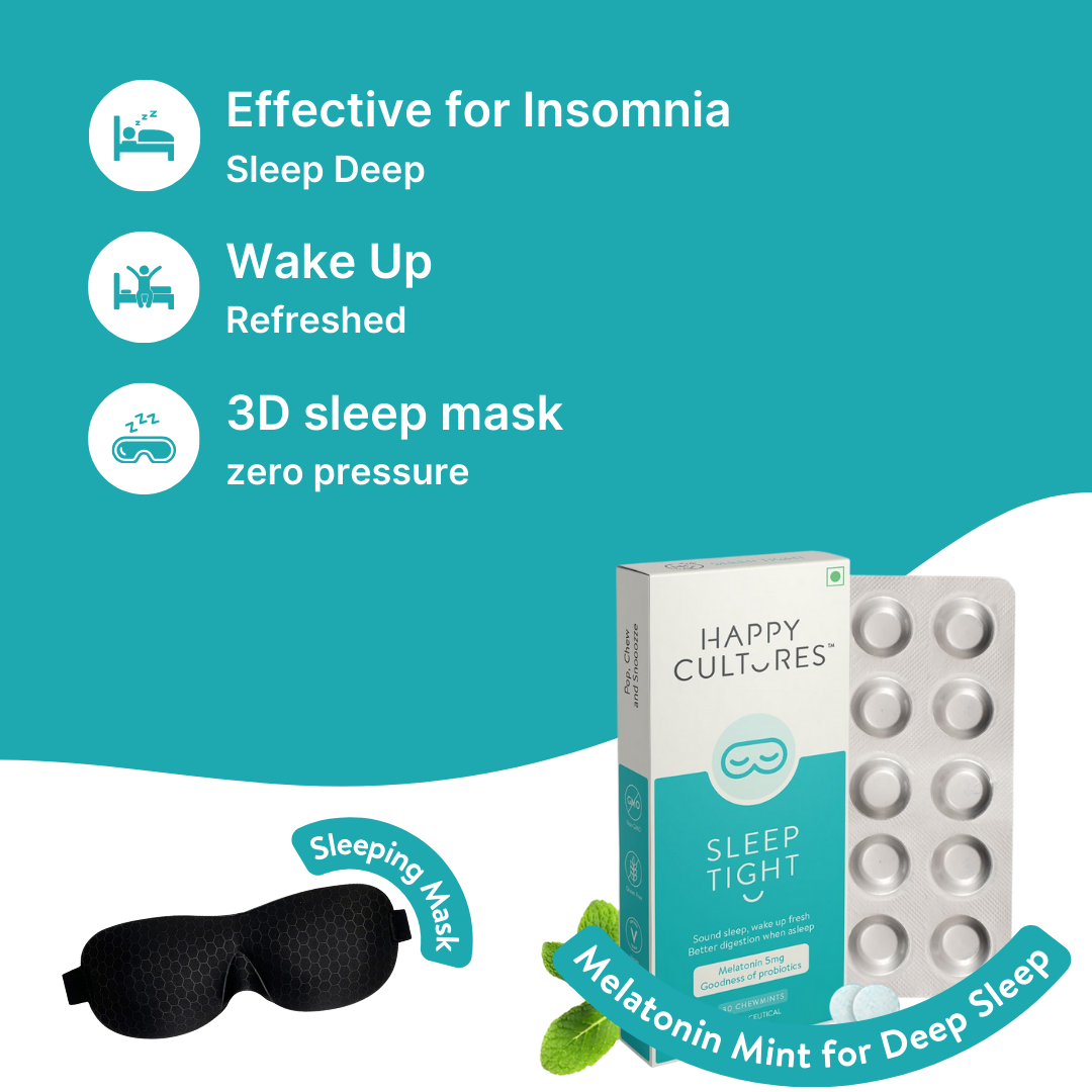Deep Sleep in 30 Minutes Combo - 5mg Melatonin Mints + 3D Sleeping Mask