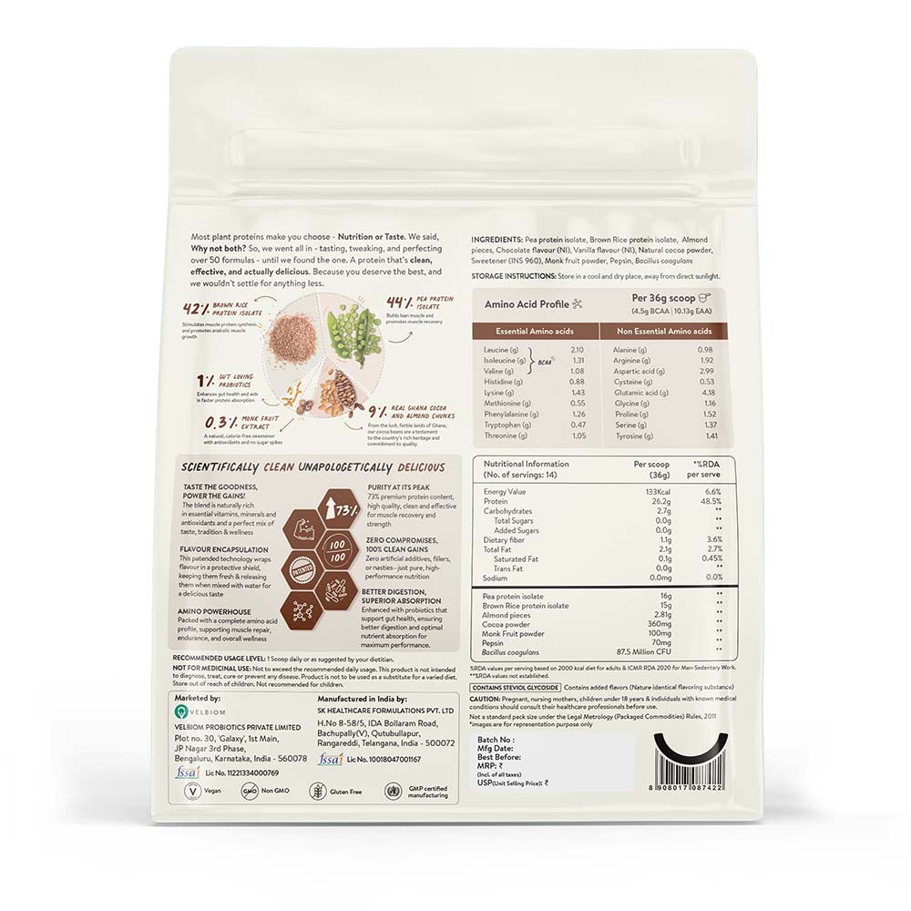 The Tastiest Plant Protein Everrr | Real Ghana Cocoa | 26g Protein Per Scoop 505g - Chocolate