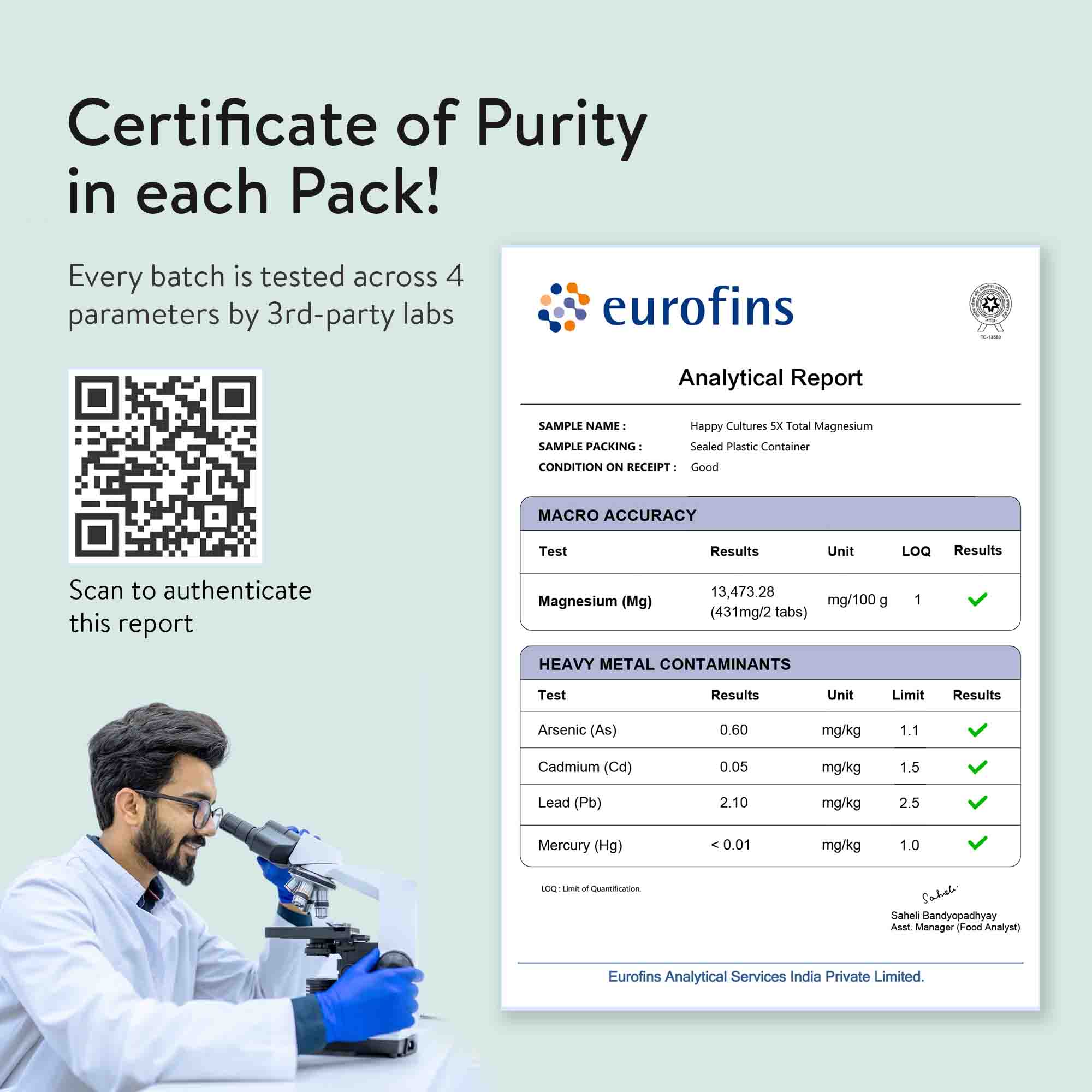 Happy Cultures 5X Total Magnesium | 1400mg Blend of 5x Mg Complex | 440mg Elemental Magnesium | Vitamin D3, K2, B6, B12