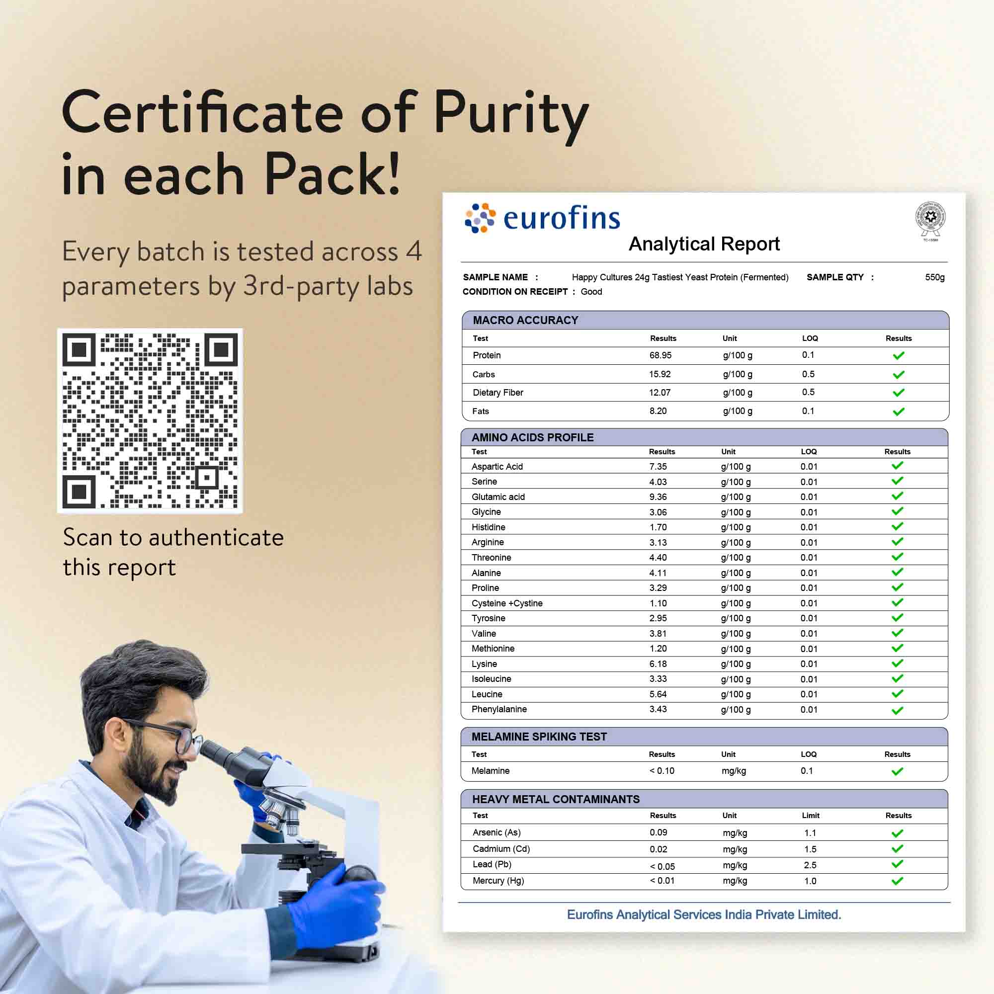 Happy Cultures 24g Tastiest Yeast Protein (Fermented) | Classic Filter Coffee