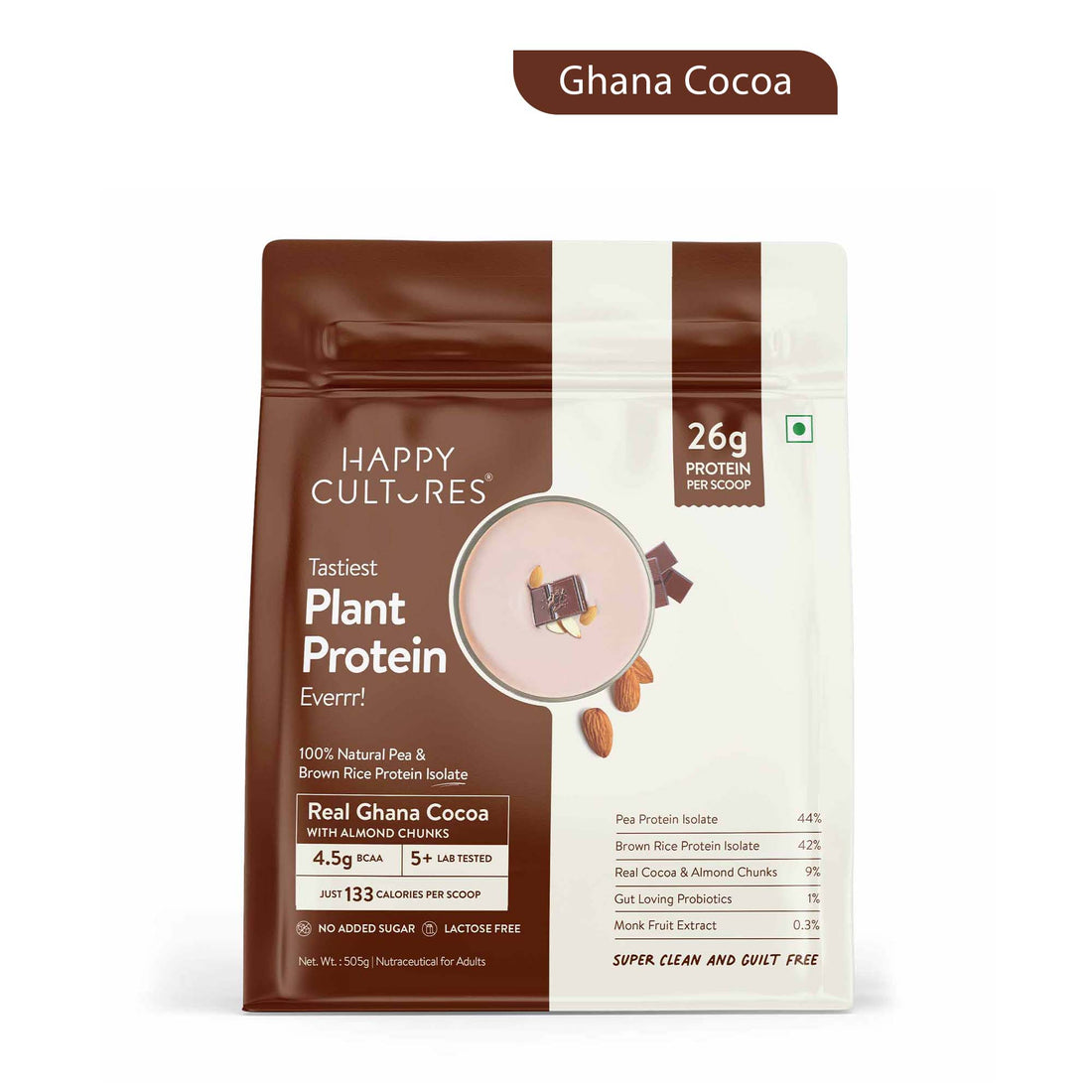 The Tastiest Plant Protein Everrr | Real Ghana Cocoa | 26g Protein Per Scoop 505g - Chocolate