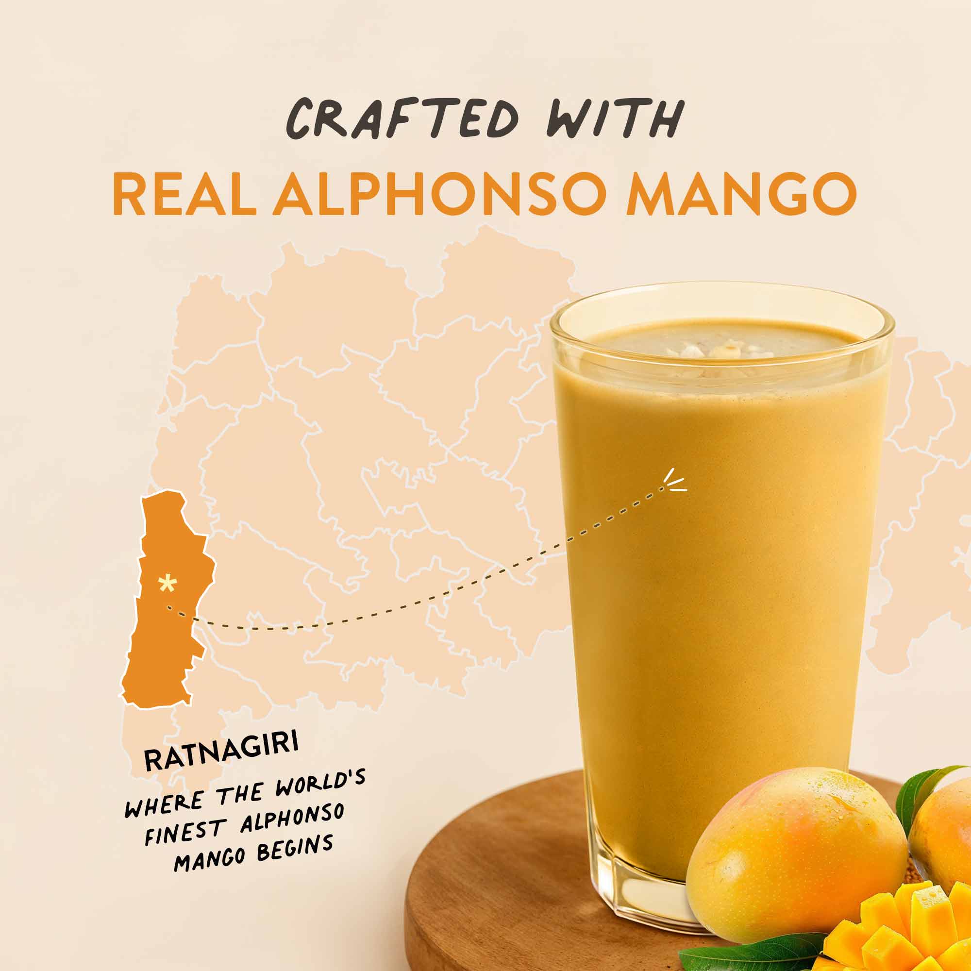 The Tastiest Plant Protein Everrr | Ratnagiri Alphonso Mango | 24g Protein Per Scoop 505g - Mango