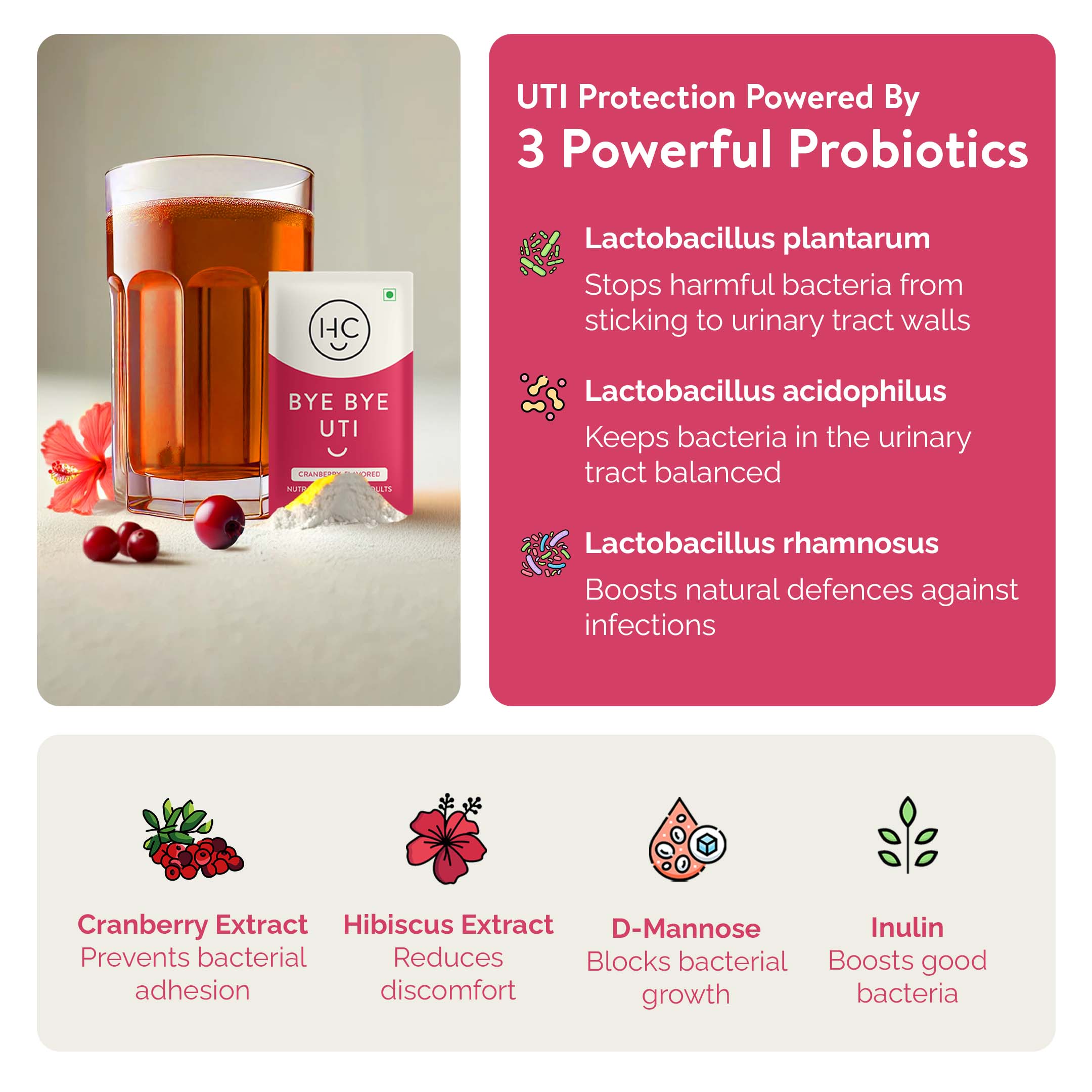 Bye Bye UTI Super Gut Instamelt Prevents Urinary Tract Infections Naturally with Power of Probiotics + Cranberry + D-Mannose
