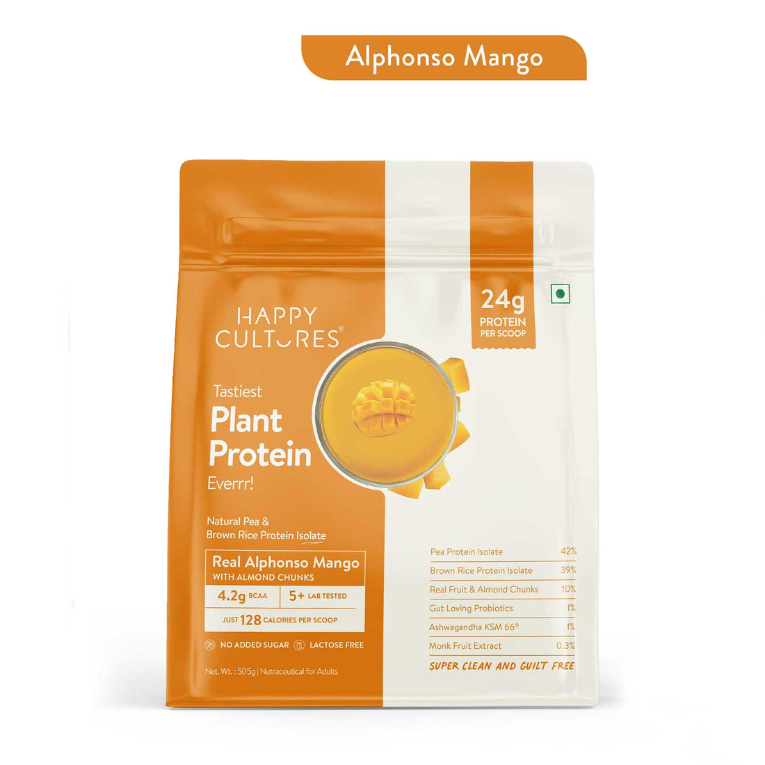 The Tastiest Plant Protein Everrr | Ratnagiri Alphonso Mango | 24g Protein Per Scoop 505g - Mango