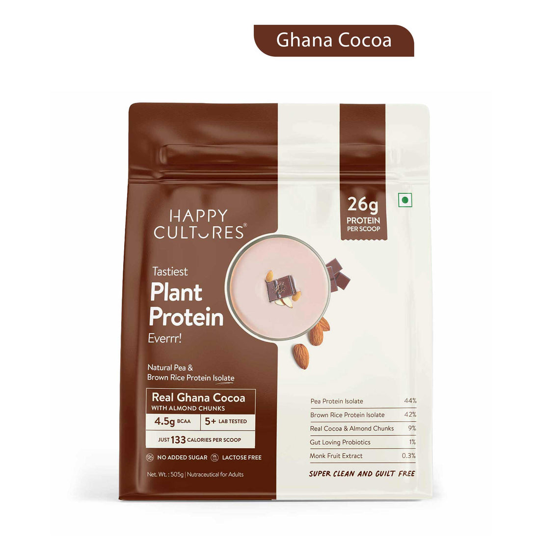 The Tastiest Plant Protein Everrr | Real Ghana Cocoa | 26g Protein Per Scoop 505g - Chocolate