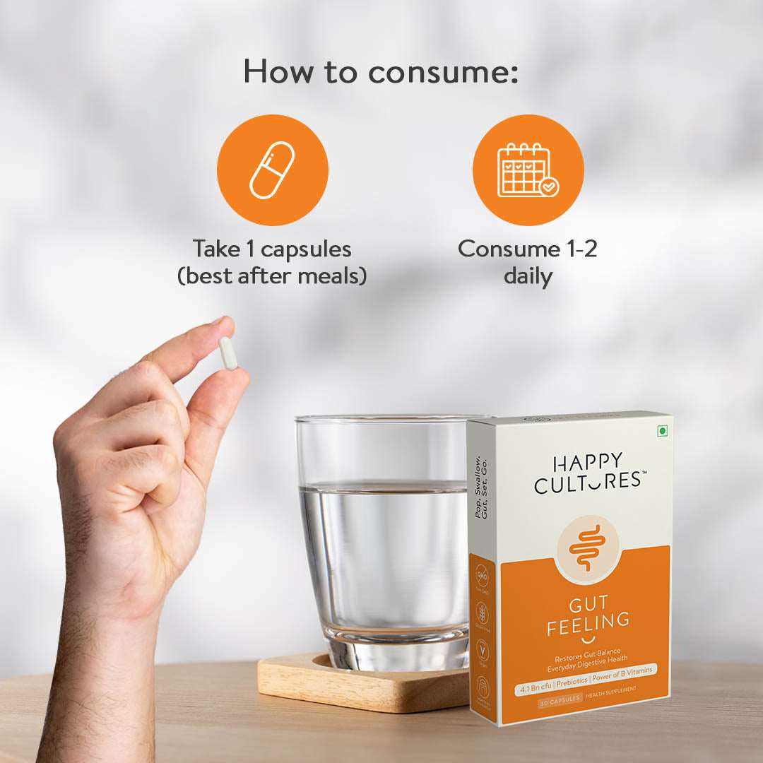 These prebiotic and probiotic capsules can be consumed after meals everyday.