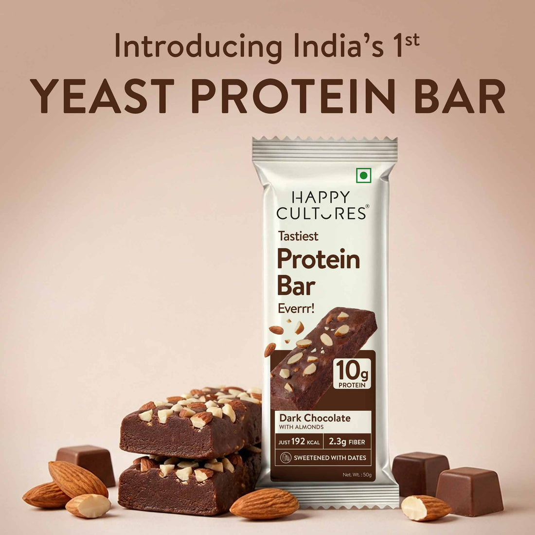 Happy Cultures 10g Tastiest Protein Bar - Dark Chocolate
