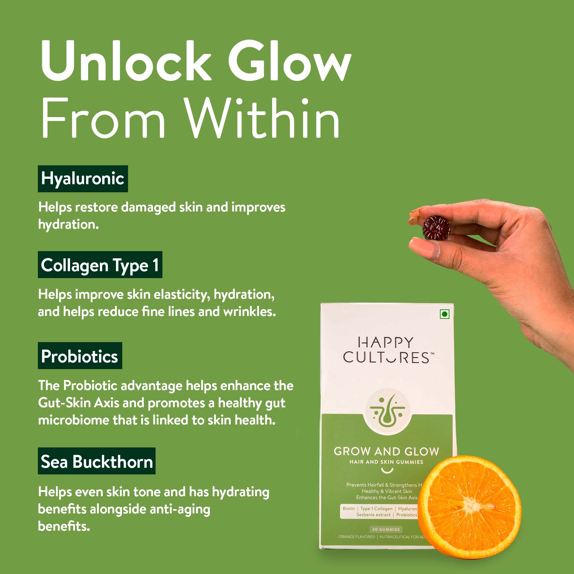 Grow and Glow Gummies for Healthy Hair &amp; Skin