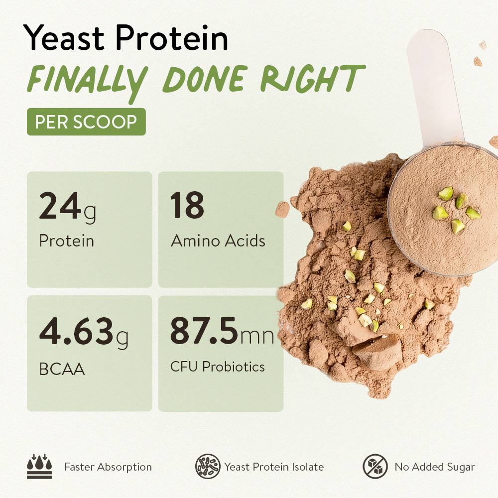 Happy Cultures 24g Tastiest Yeast Protein (Fermented) - Dubai Kunafa Chocolate