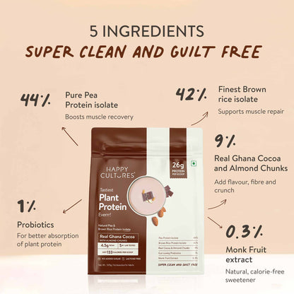 The Tastiest Plant Protein Everrr | Real Ghana Cocoa | 26g Protein Per Scoop 505g - Chocolate