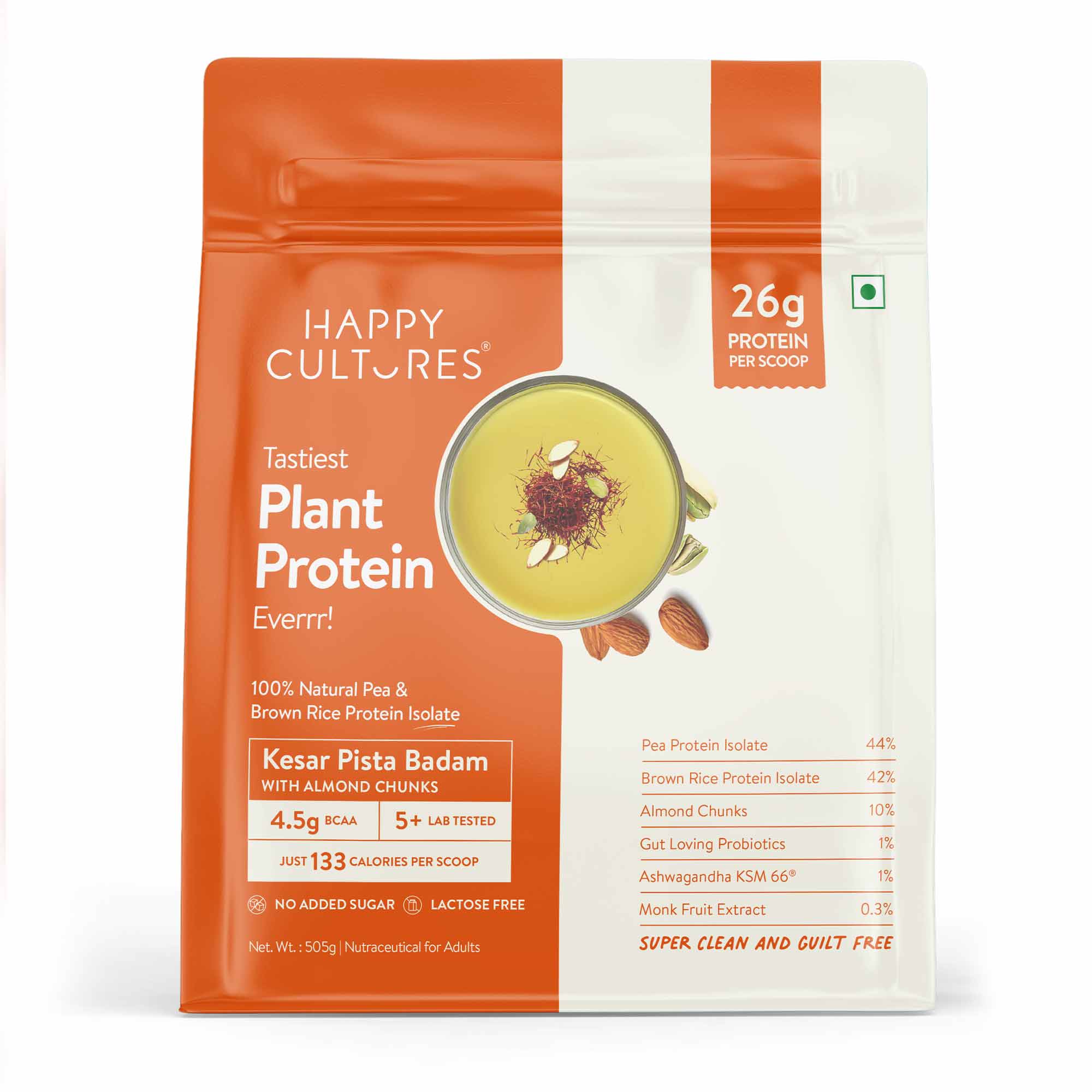 The Tastiest Plant Protein Everrr | 26g Protein Per Scoop - Kesar Pista 505g
