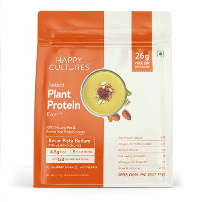 The Tastiest Plant Protein Everrr | 26g Protein Per Scoop - Kesar Pista 505g