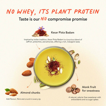 The Tastiest Plant Protein Everrr | 26g Protein Per Scoop - Kesar Pista 505g