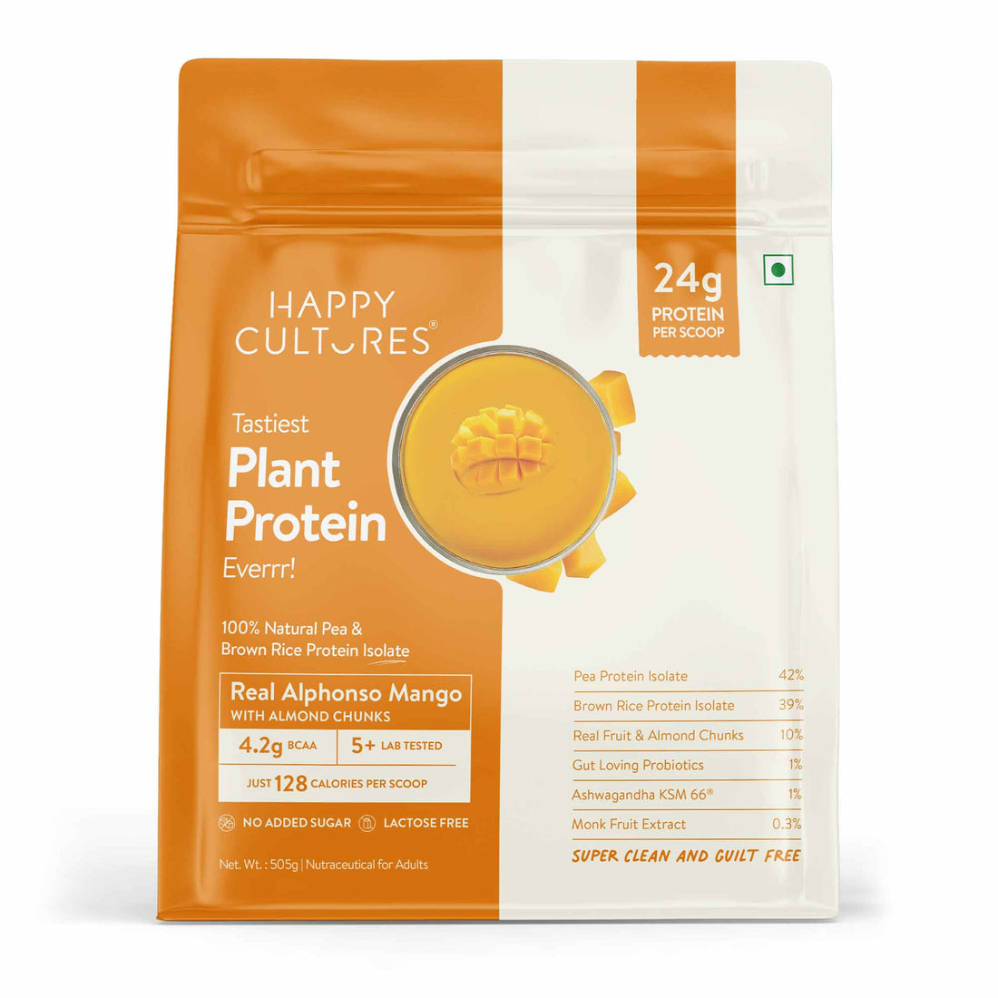 The Tastiest Plant Protein Everrr | Ratnagiri Alphonso Mango | 26g Protein Per Scoop - Mango 505g