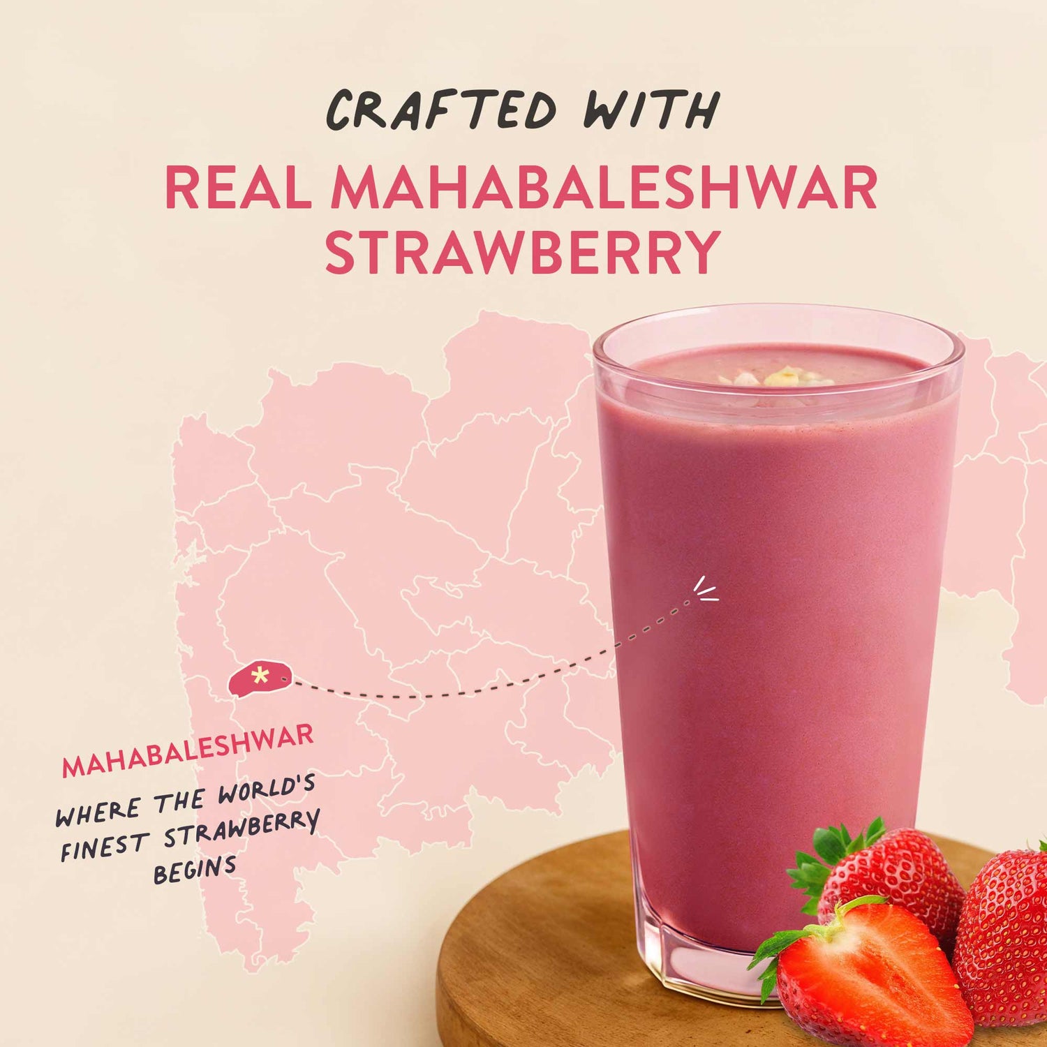 The Tastiest Plant Protein Everrr | Mahabaleshwar Strawberry | 24g Protein Per Scoop 505g - Strawberry