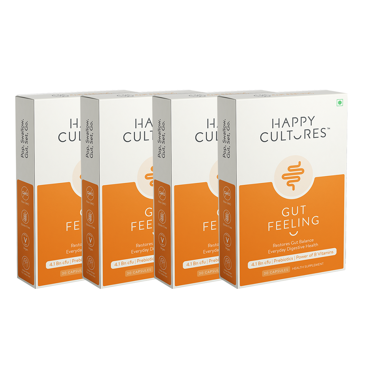 Gut Feeling - Unique Blend of Probiotics for Daily Digestive Health B-Vitamins Gut Health Supplement for Bloating, IBS, Digestion