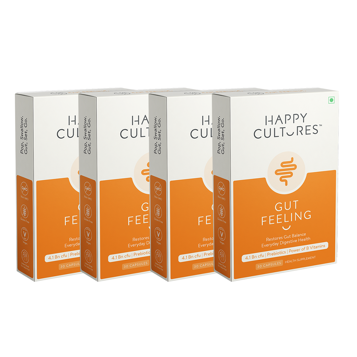 Gut Feeling Capsules with Pre+Probiotics and B-vitamins